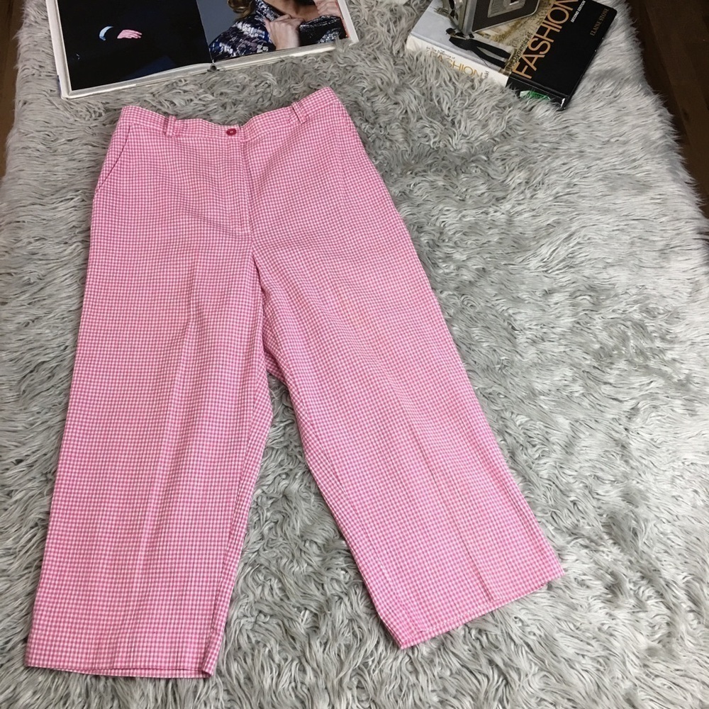 Pink Gingham Capri Pants | Coastal Preppy Resort Golf Cottagecore Alfred Dunner